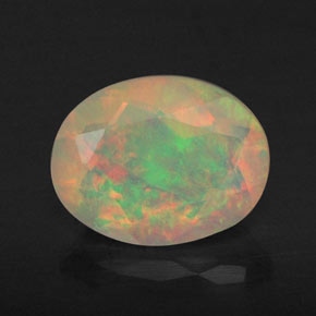 0,89 ctw natürlicher mehrfarbiger Opal, Transparent, Transparent / Lichtdurchlässig
