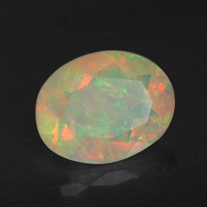 0,89 ctw natürlicher mehrfarbiger Opal, Transparent, Transparent / Lichtdurchlässig