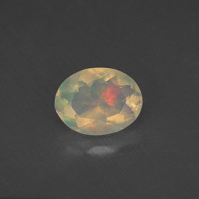 0,77 ctw natürlicher mehrfarbiger Opal, Oval Schliff, Transparent