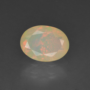 0,78 ctw natürlicher mehrfarbiger Opal, Oval Schliff, Lichtdurchlässig