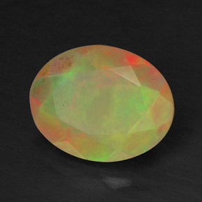 1,09 ctw natürlicher mehrfarbiger Opal, Oval Schliff, Lichtdurchlässig