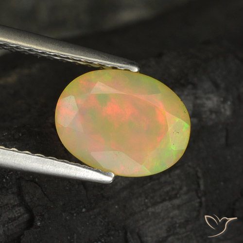 1.21ct Natürlicher Mehrfarbig Opal, Oval, Lichtdurchlässig