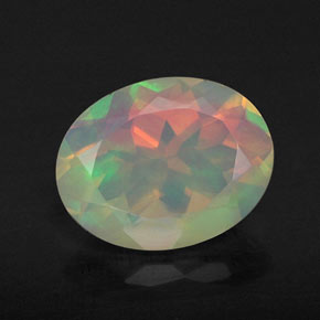1,11 ctw natürlicher mehrfarbiger Opal, Transparent, Transparent / Lichtdurchlässig