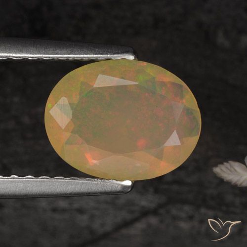 0.86ct Natürlicher Mehrfarbig Opal, Oval, Lichtdurchlässig