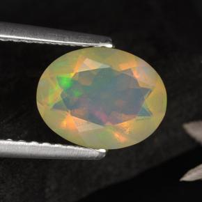 1,05 ctw natürlicher mehrfarbiger Opal, Oval Schliff, Lichtdurchlässig
