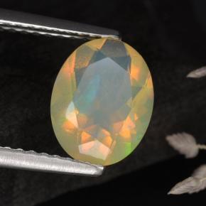 1,05 ctw natürlicher mehrfarbiger Opal, Oval Schliff, Lichtdurchlässig