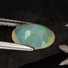 1,05 ctw natürlicher mehrfarbiger Opal, Oval Schliff, Lichtdurchlässig