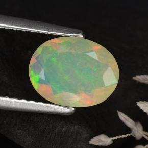0,82 ctw natürlicher gelber Opal, Oval Schliff, Lichtdurchlässig