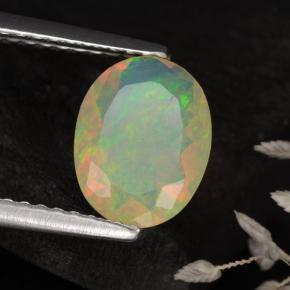 0,82 ctw natürlicher gelber Opal, Oval Schliff, Lichtdurchlässig