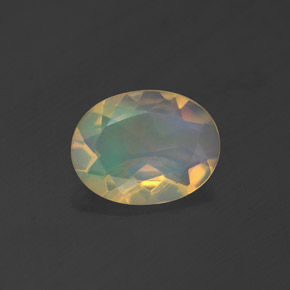0,83 ctw natürlicher mehrfarbiger Opal, Oval Schliff, Transparent