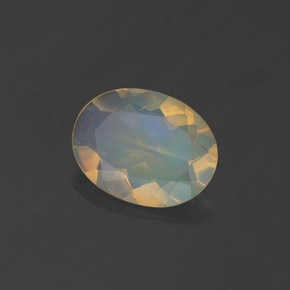 0,83 ctw natürlicher mehrfarbiger Opal, Oval Schliff, Transparent