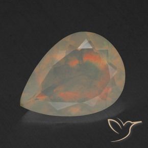 1.66ct Natürlicher Mehrfarbig Opal, Birnenform, Transparent, Photo A