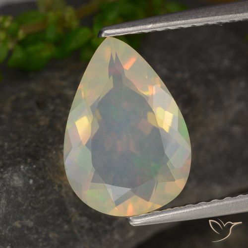 1.56ct Natürlicher Mehrfarbig Opal, Birnenform, Transparent
