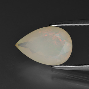1,65 ctw natürlicher mehrfarbiger Opal, Birnenform, Transparent