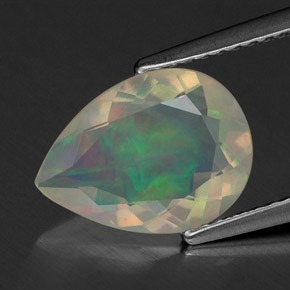 1,63 ctw natürlicher mehrfarbiger Opal, Birnenform, Transparent