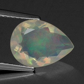 1,63 ctw natürlicher mehrfarbiger Opal, Birnenform, Transparent