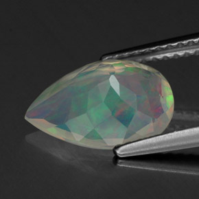 1,63 ctw natürlicher mehrfarbiger Opal, Birnenform, Transparent