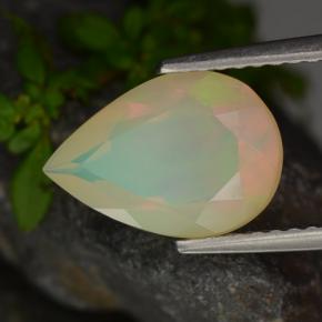 1,61 ctw natürlicher mehrfarbiger Opal, Birnenform, Lichtdurchlässig