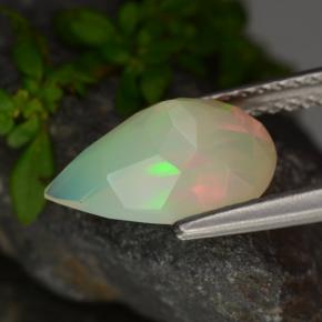1,61 ctw natürlicher mehrfarbiger Opal, Birnenform, Lichtdurchlässig