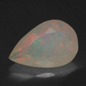 1,74 ctw natürlicher mehrfarbiger Opal, Birnenform, Transparent