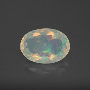 1,92 ctw natürlicher mehrfarbiger Opal, Oval Schliff, Transparent