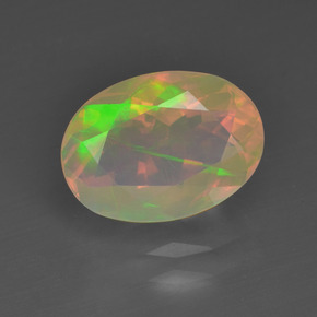 1,64 ctw natürlicher mehrfarbiger Opal, Oval Schliff, Transparent