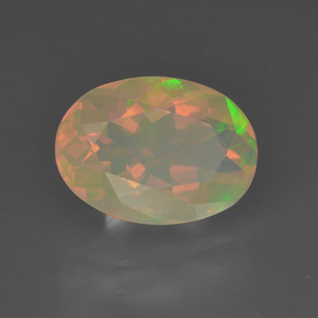1,64 ctw natürlicher mehrfarbiger Opal, Oval Schliff, Transparent