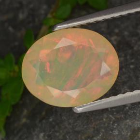 1,37 ctw natürlicher mehrfarbiger Opal, Oval Schliff, Lichtdurchlässig