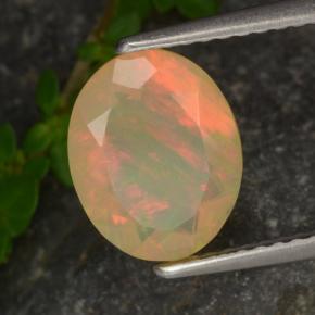 1,37 ctw natürlicher mehrfarbiger Opal, Oval Schliff, Lichtdurchlässig