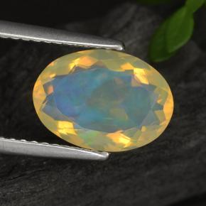 1,65 ctw natürlicher gelber Opal, Oval Schliff, Transparent