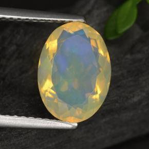 1,65 ctw natürlicher gelber Opal, Oval Schliff, Transparent