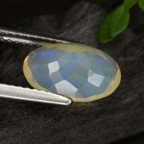 1,65 ctw natürlicher gelber Opal, Oval Schliff, Transparent