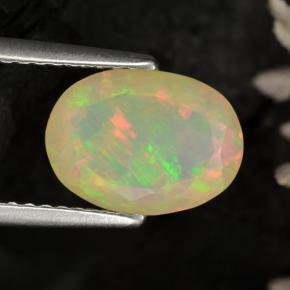 1,58 ctw natürlicher gelber Opal, Oval Schliff, Lichtdurchlässig