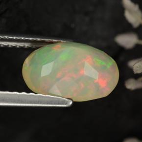 1,58 ctw natürlicher gelber Opal, Oval Schliff, Lichtdurchlässig