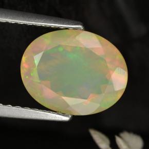1,64 ctw natürlicher gelber Opal, Oval Schliff, Lichtdurchlässig