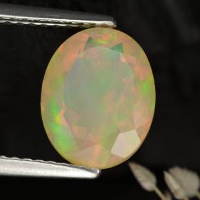 1,64 ctw natürlicher gelber Opal, Oval Schliff, Lichtdurchlässig