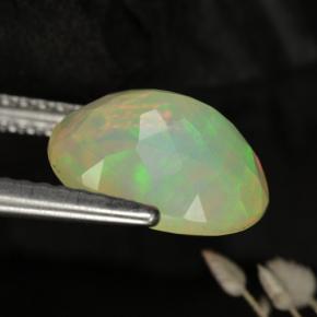 1,64 ctw natürlicher gelber Opal, Oval Schliff, Lichtdurchlässig