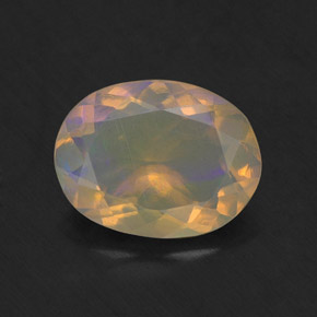 1,27 ctw natürlicher mehrfarbiger Opal, Oval Schliff, Lichtdurchlässig