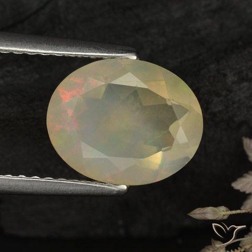 1.59ct Natürlicher Mehrfarbig Opal, Oval, Transparent