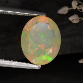1,59 ctw natürlicher mehrfarbiger Opal, Transparent, Transparent / Lichtdurchlässig