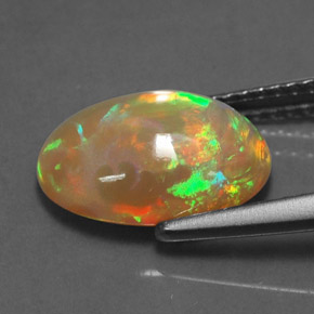 2,23 ctw natürlicher mehrfarbiger Opal, Oval Schliff, Lichtdurchlässig