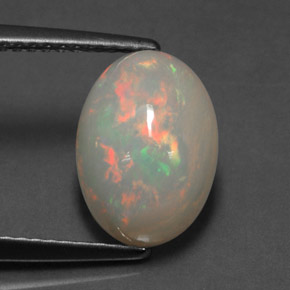 2,54 ctw natürlicher mehrfarbiger Opal, Oval Schliff, Lichtdurchlässig