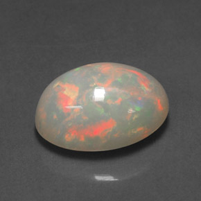 2,54 ctw natürlicher mehrfarbiger Opal, Oval Schliff, Lichtdurchlässig