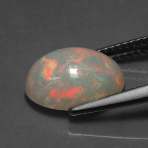 2,54 ctw natürlicher mehrfarbiger Opal, Oval Schliff, Lichtdurchlässig
