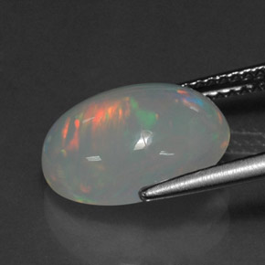 3,04 ctw natürlicher mehrfarbiger Opal, Transparent, Transparent / Lichtdurchlässig