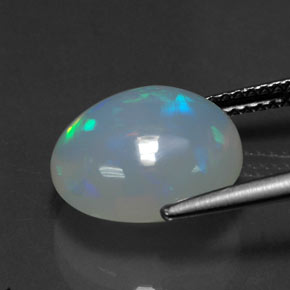3,89 ctw natürlicher mehrfarbiger Opal, Transparent, Transparent / Lichtdurchlässig