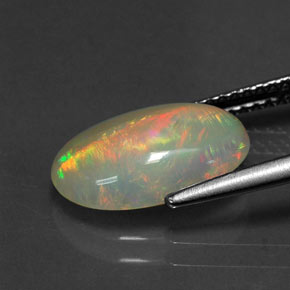 2,04 ctw natürlicher mehrfarbiger Opal, Oval Schliff, Lichtdurchlässig