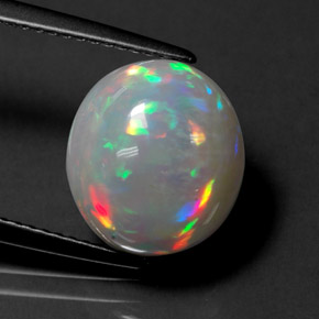 4,41 ctw natürlicher mehrfarbiger Opal, Oval Schliff, Lichtdurchlässig