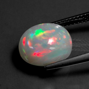 4,41 ctw natürlicher mehrfarbiger Opal, Oval Schliff, Lichtdurchlässig