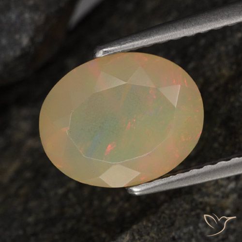 1.45ct Natürlicher Mehrfarbig Opal, Oval, Lichtdurchlässig